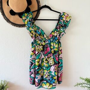 B. Smart Multicolor Floral Mini Babydoll Dress Tunic Top Size 3